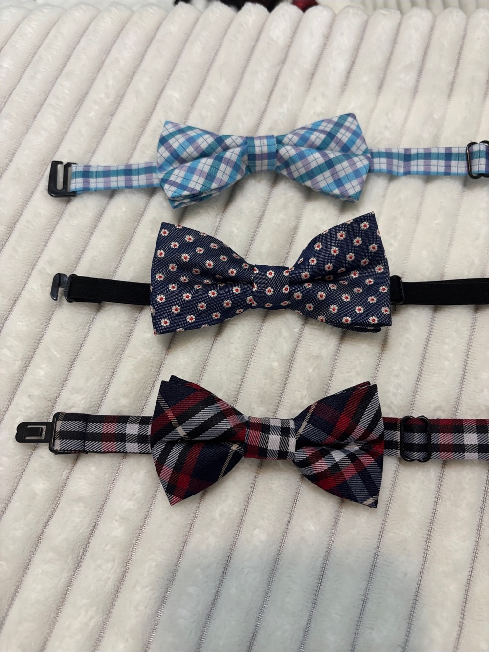 Kids Bow Tie Set - Blue, Navy & Red - Picture 1 of 2